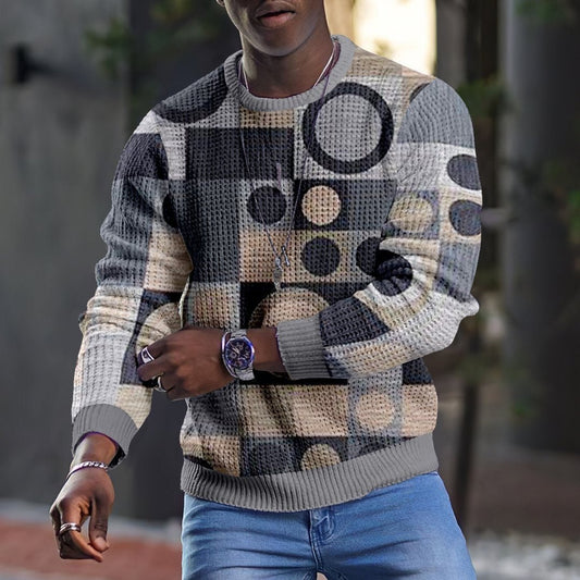 Ancient Energy men's 3D pullover casual long sleeve T-shirt with a modern design and comfortable fit.