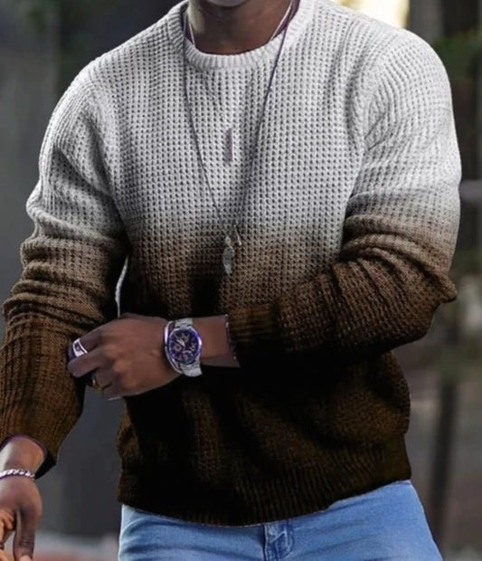 Ancient Energy men's 3D pullover casual long sleeve T-shirt, stylish and comfortable for everyday wear.