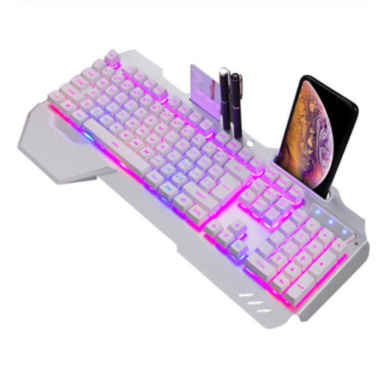 Ancient Energy gaming wired mechanical keyboard with RGB backlit keys and black design, perfect for gaming setups.