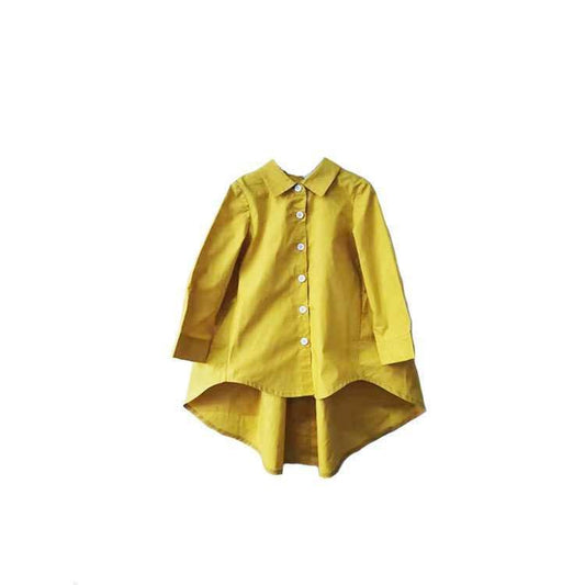 Girls' loose Korean style fashionable tops by Ancient Energy featuring swallowtail design, perfect for big kids' casual wear.