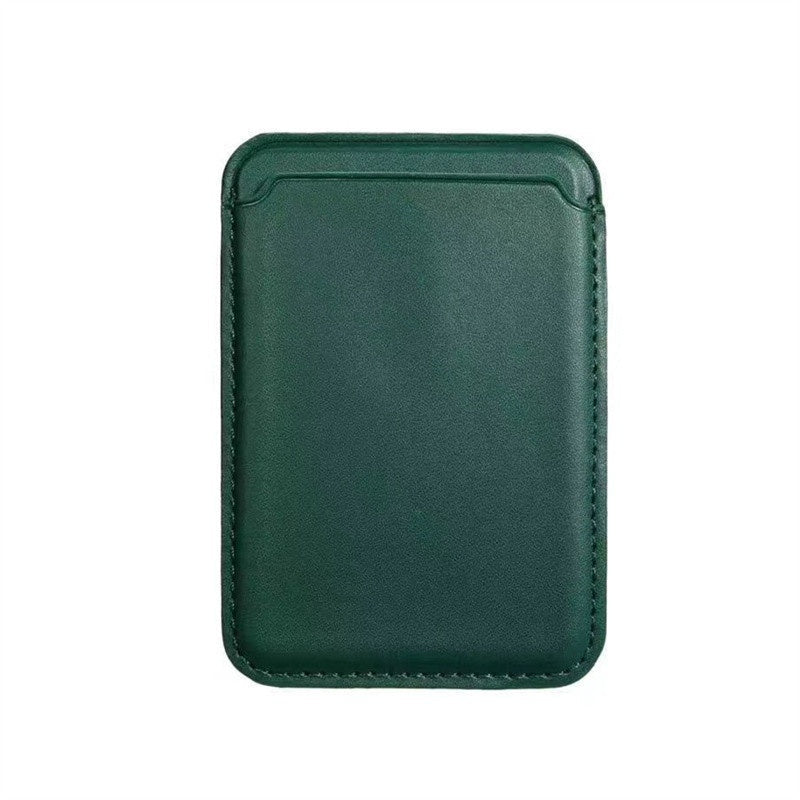 Luxury magnetic leather card holder wallet case for iPhone 14 Pro Max, 13, 12 by Ancient Energy, with card slots and sleek design.