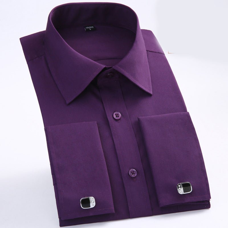 Men's business shirt by Ancient Energy, tailored fit with a classic collar and long sleeves, in a crisp white fabric.