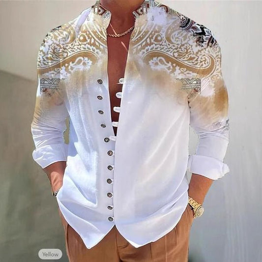 Men's fashion 3D printed shirt top by Ancient Energy, featuring a bold, modern design with lightweight fabric and intricate patterns.