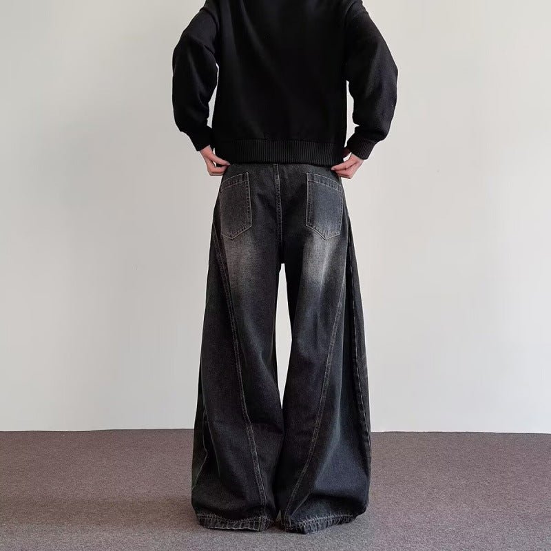 Men's relaxed high-street wide-leg pants by Ancient Energy, showcasing a premium, versatile casual style with a comfortable fit.