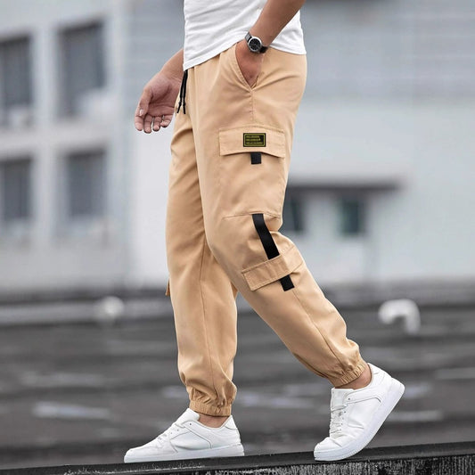 Men's retro jogger casual work pants by Ancient Energy, featuring a relaxed fit and comfortable design for everyday wear.
