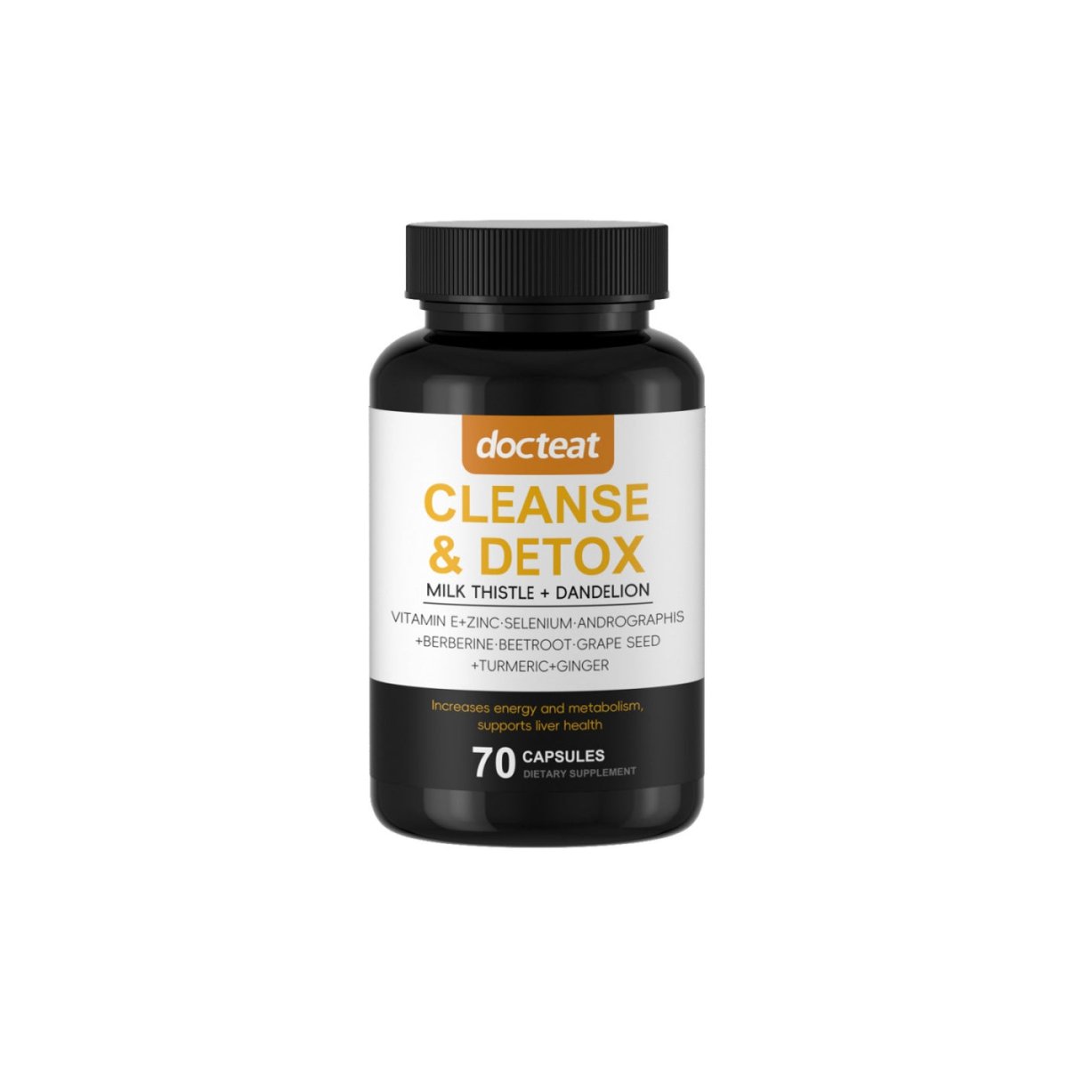 Ancient Energy Milk Thistle Liver Support Capsule showing the supplement in a clear capsule form against a white background.