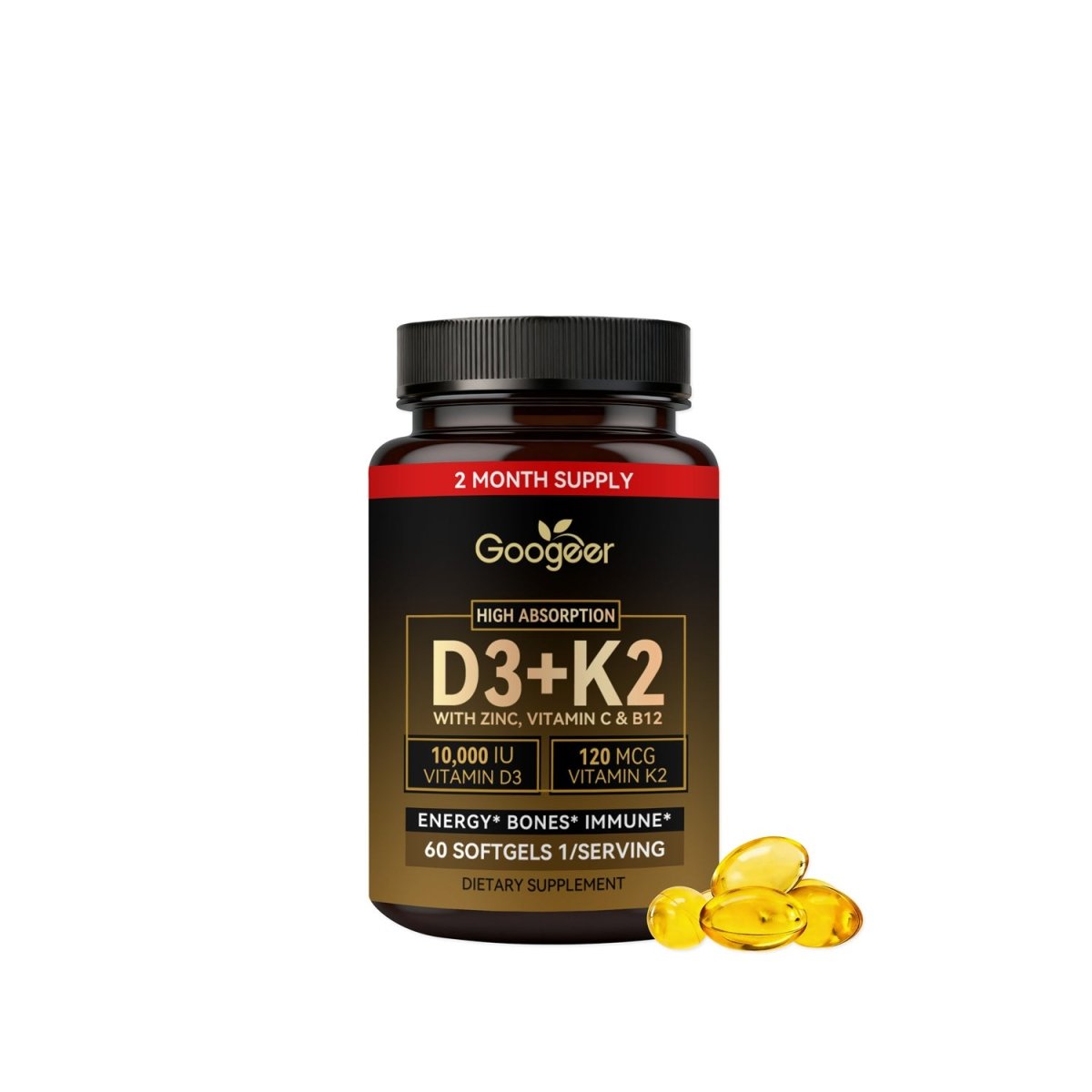 Ancient Energy multi-dimensional energy supplement capsule showing a sleek, dark capsule with a smooth surface and subtle branding.