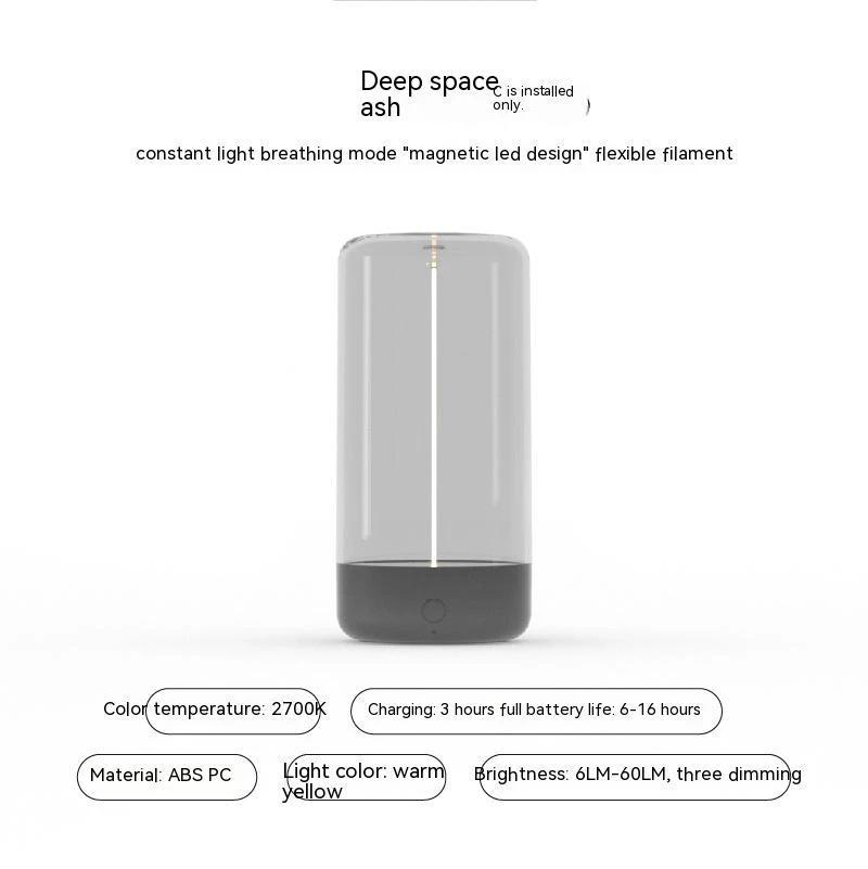 Ancient Energy LED camping light, rechargeable portable night light with high transparency and anti-drop design for outdoor use.