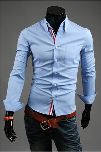 Men's long-sleeved shirt by Ancient Energy, featuring a casual fit and classic design, shown in a neutral color.