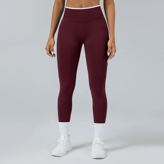 Ancient Energy seamless knitted high waist sports yoga pants, quick-drying and form-fitting for active wear.
