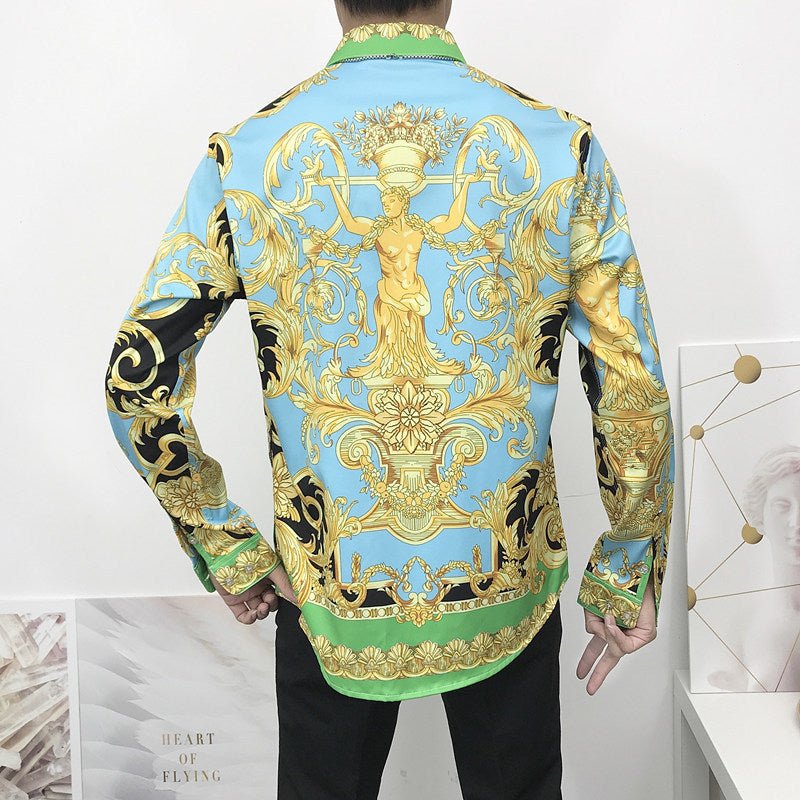 Thin unisex shirts with Yan palace pattern printing by Ancient Energy, featuring a stylish personality design for men and women.