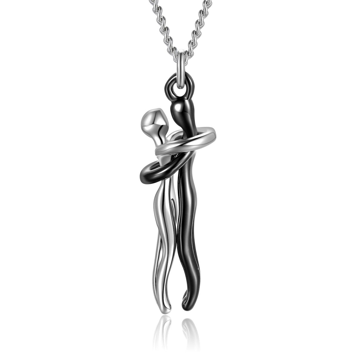 Unisex Simple Love Hug Necklace by Ancient Energy, couple jewelry with heart-shaped design, perfect for Valentine's Day.