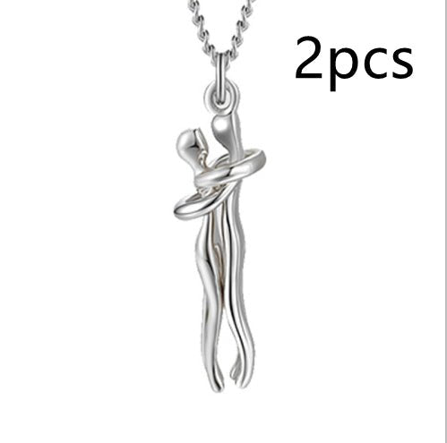 Unisex Simple Love Hug Necklace by Ancient Energy featuring a minimalist heart design, perfect for couples or Valentine's Day gift