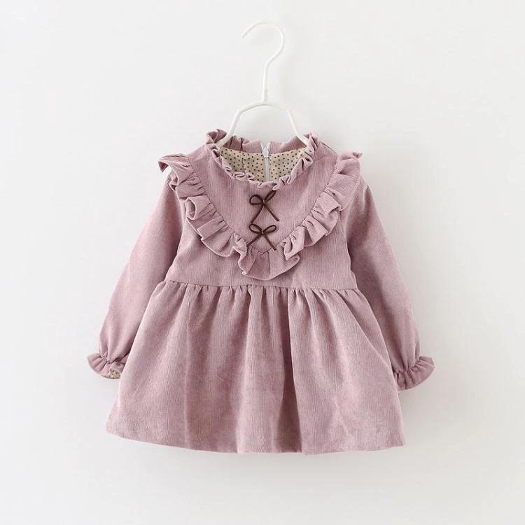Baby girl spring dress with Korean style, corduroy skirt and blouse, by Ancient Energy, suitable for children.