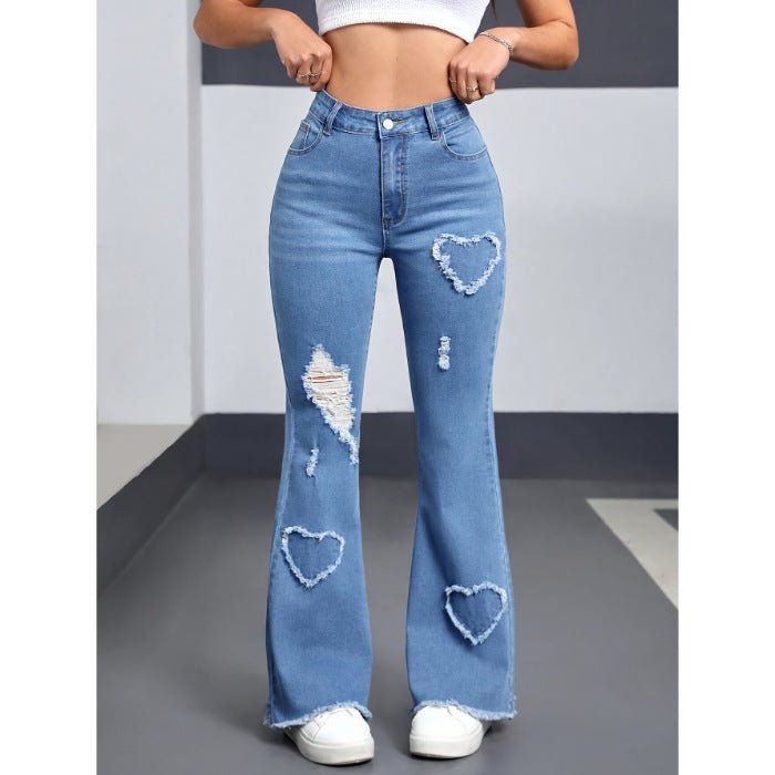 Women’s stylish casual denim jeans by Ancient Energy, featuring a classic fit and blue denim fabric.