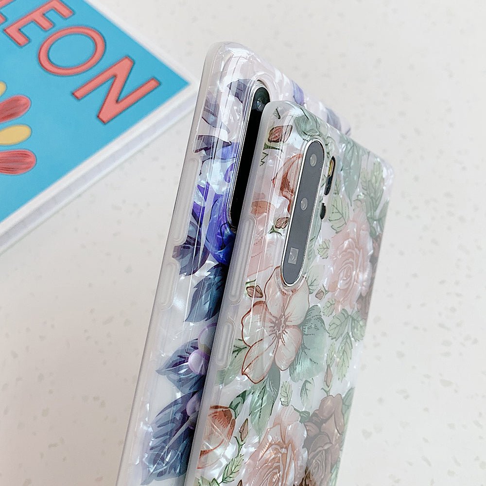 Ancient Energy retro flower phone case for Samsung Galaxy S21, S20, S10, S9, S8 Plus, featuring colorful floral design.