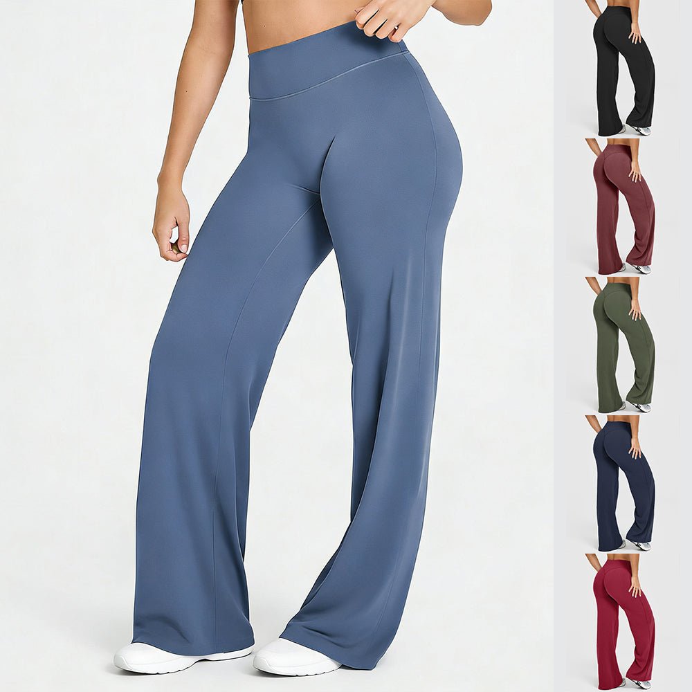 Women's straight-leg yoga pants by Ancient Energy, comfortable exercise and fitness trousers for active wear.