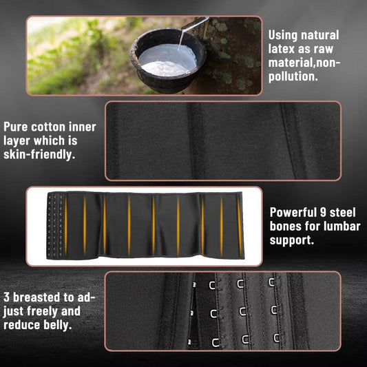 ATBUTY 9 Inches Short Torso Sport Girdle Underwear Women 9 Steel Bones Latex Waist Trainer Corset Private Label - MANDOTOS