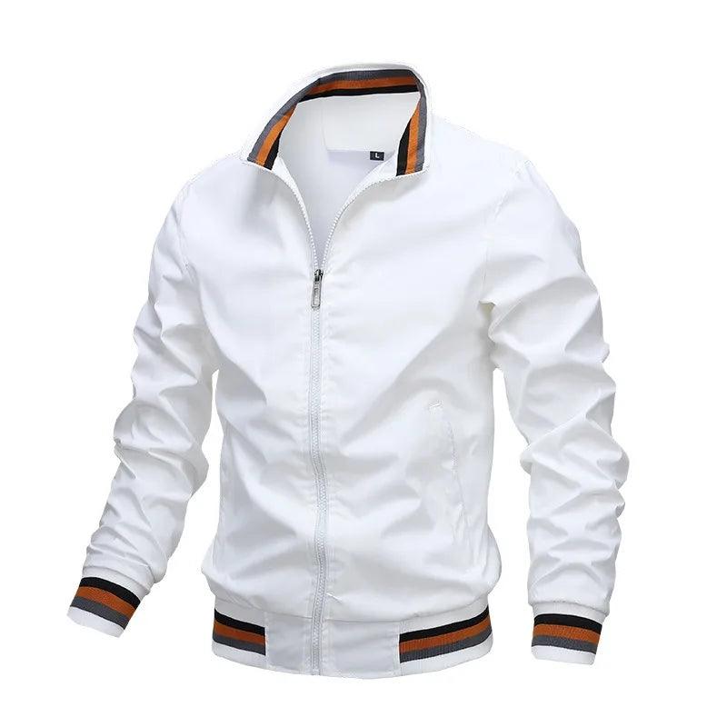 Autumn and Winter Men's Stand Collar Casual Zipper Jacket Outdoor Sports Coat Windbreaker Jacket for Men Waterproof Bomber - MANDOTOS