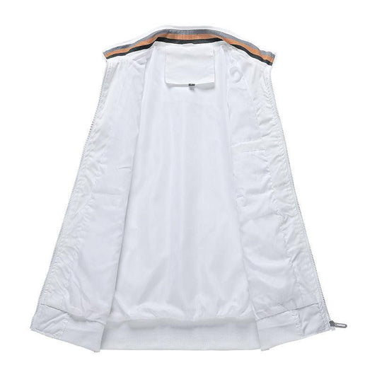 Autumn and Winter Men's Stand Collar Casual Zipper Jacket Outdoor Sports Coat Windbreaker Jacket for Men Waterproof Bomber - MANDOTOS