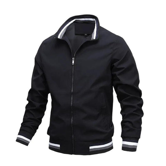 Autumn and Winter Men's Stand Collar Casual Zipper Jacket Outdoor Sports Coat Windbreaker Jacket for Men Waterproof Bomber - MANDOTOS
