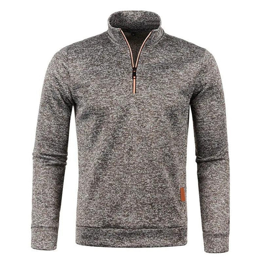 Autumn Men's Half Zipper Sweatshirts Long Sleeve Solid Color Pullover Turtleneck Streetwear Winter Warm Jacket Sport Coats - MANDOTOS