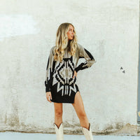 Western Chic Sweater Dress: Holiday Edition -
