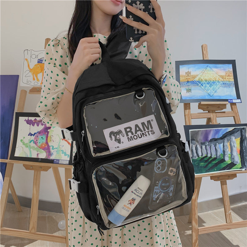 Cute Ancient Energy schoolbag designed for middle and high school students, featuring colorful and practical backpack details.