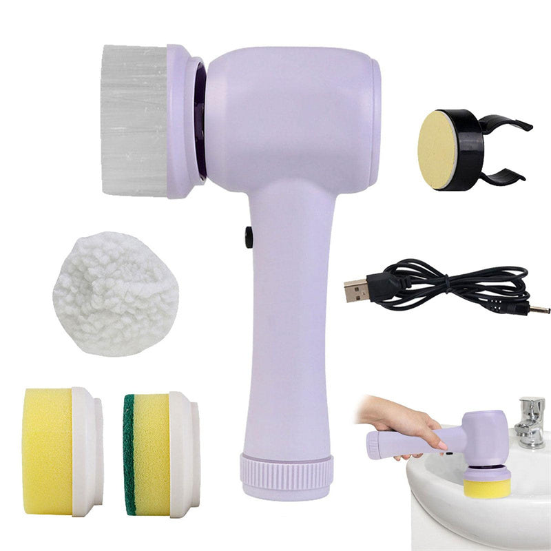Electric Cleaning Brush 4 In 1 Spinning Scrubber Handheld Electric Cordless Cleaning Brush Portable - MANDOTOS