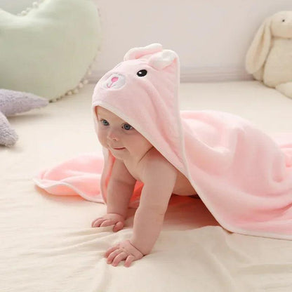 Baby Hooded Bath Towels Cartoon Animal Newborn Soft Towel Blanket Toddler Bathrobe Warm Sleeping Swaddle Wrap for Boys Girls - MANDOTOS
