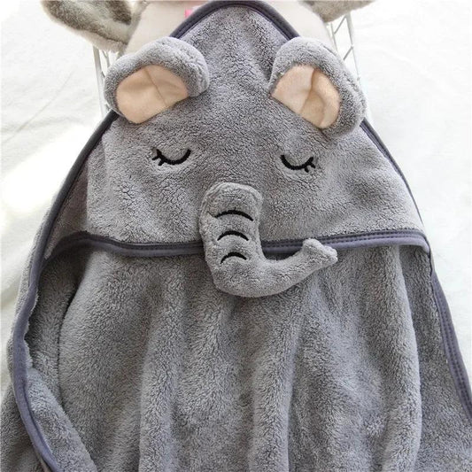 Baby Hooded Bath Towels Cartoon Animal Newborn Soft Towel Blanket Toddler Bathrobe Warm Sleeping Swaddle Wrap for Boys Girls - MANDOTOS