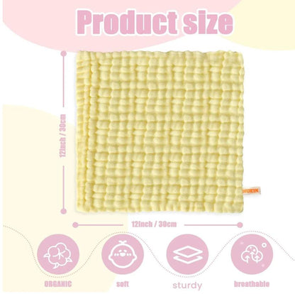 Baby Washcloths - Natural Cotton Baby Wipes - Soft Newborn Face Towel and Washcloth for Sensitive Skin, Registry as Shower, 5 P - MANDOTOS