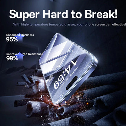 Baseus Tempered Glass for iPhone 16 Pro Max Plus Screen Protector for iPhone 15 14 13 12 11 Pro Max Clear Edge Anti-Peeping Film - MANDOTOS
