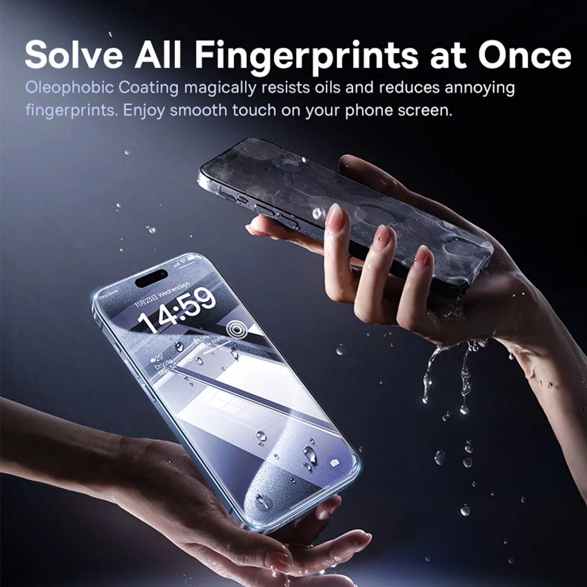 Baseus Tempered Glass for iPhone 16 Pro Max Plus Screen Protector for iPhone 15 14 13 12 11 Pro Max Clear Edge Anti-Peeping Film - MANDOTOS