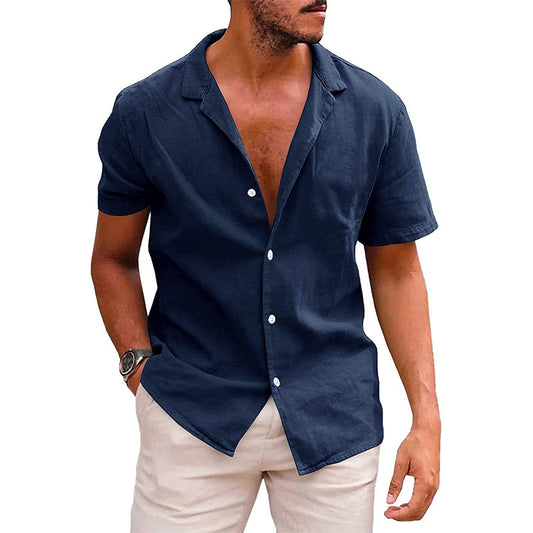 Men's Casual Beach Shirt - Short Sleeve Button Down for Effortless Summer Style
