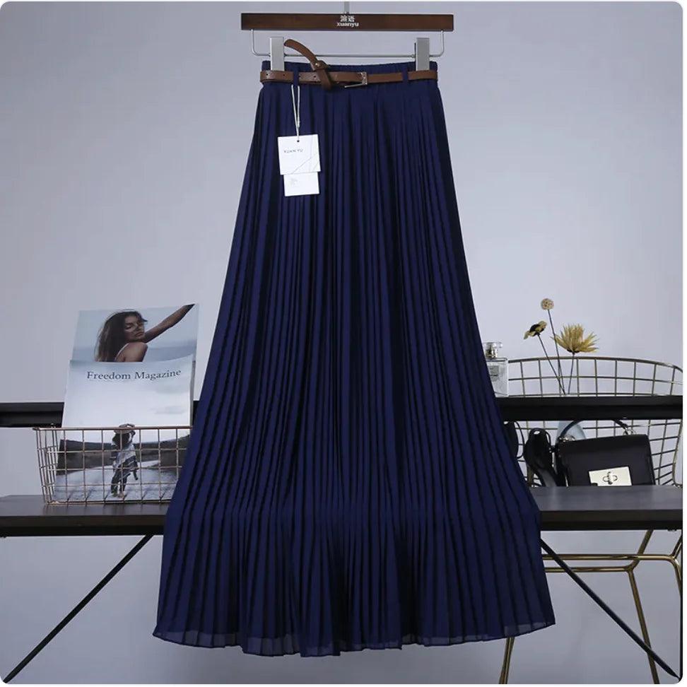 Elegant Pleated Chiffon Skirt - MANDOTOS