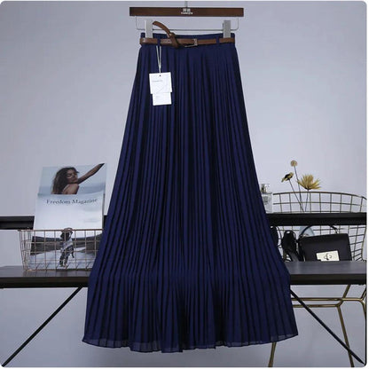 Elegant Pleated Chiffon Skirt - MANDOTOS