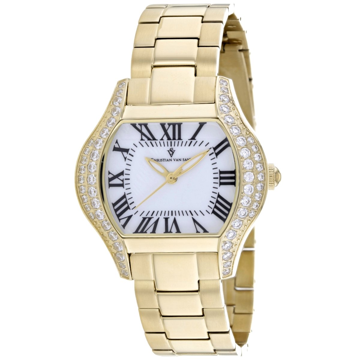 Christian Van Sant Women's Bianca watch featuring a sleek design and stainless steel band, perfect for elegant everyday wear.