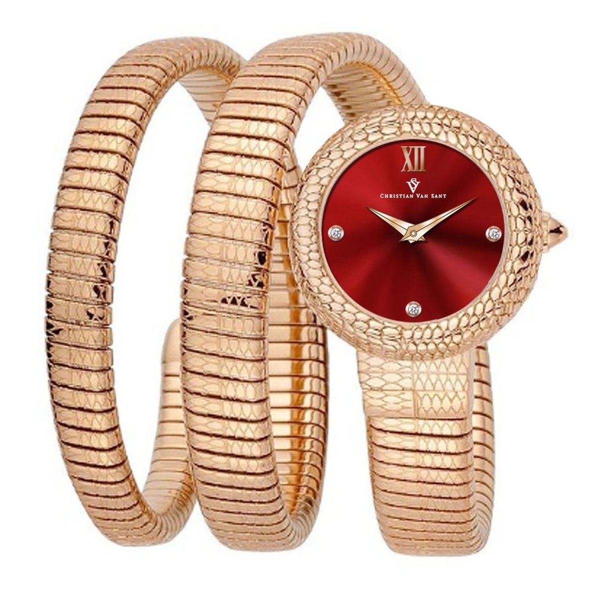 Christian Van Sant Women's Naga watch with a sleek design and stainless steel band from Bids.com.