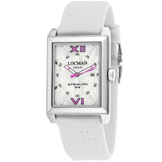 Elegant Locman men's classic watch with a round dial and silver strap, showcasing sophisticated design and craftsmanship.