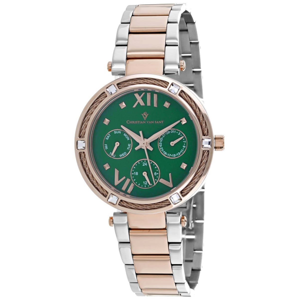 Elegant Van Sant Sienna women's watch by Bids.com featuring a sleek design with a round dial and stainless steel band.