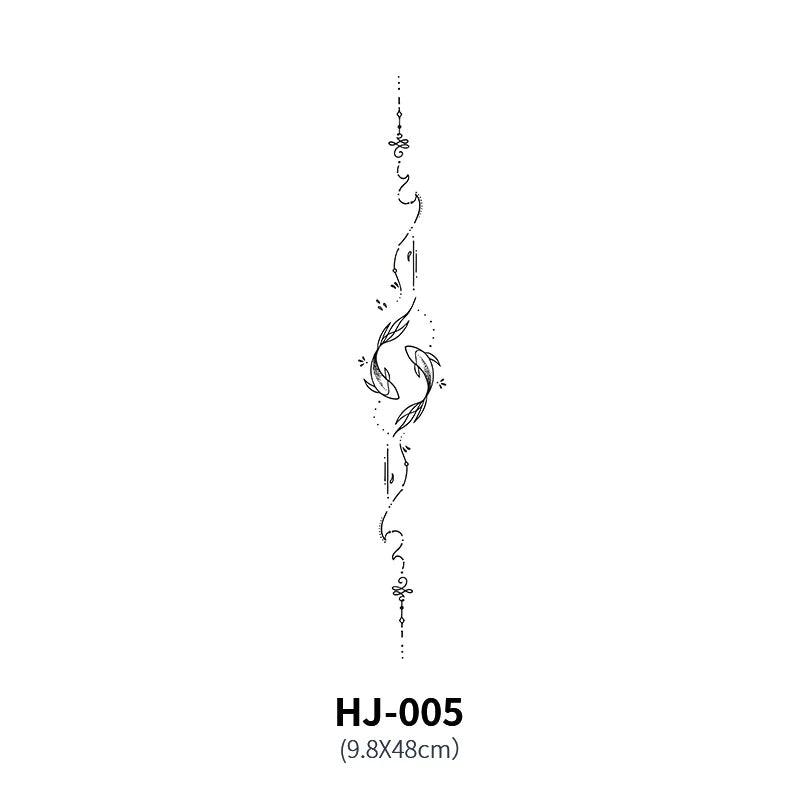 Botanical Spine Tattoo Decal - MANDOTOS