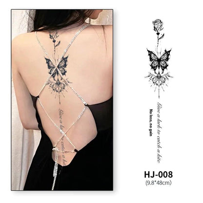 Botanical Spine Tattoo Decal - MANDOTOS