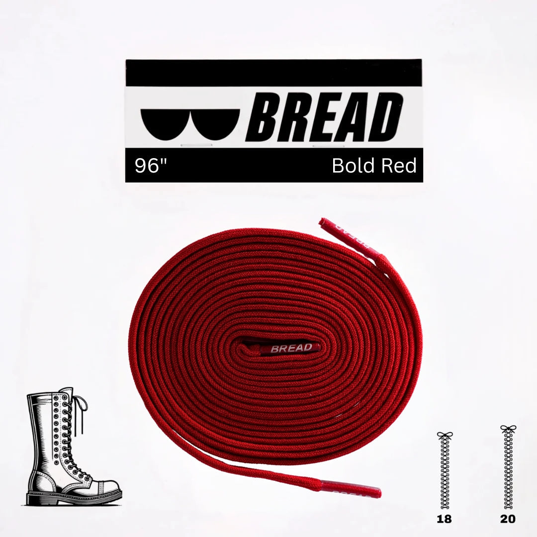 Bread Bold Red elastic shoelace with vibrant red color and flexible design, perfect for easy, secure footwear fitting.
