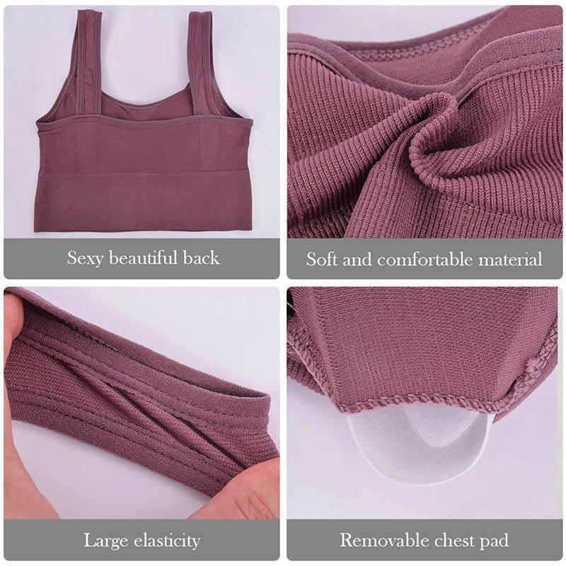 Breathable Sports Bra Anti-Sweat Fitness Top Women Seamless Yoga Bra Shockproof Crop Top Push Up Sport Bra Gym Workout Top - MANDOTOS