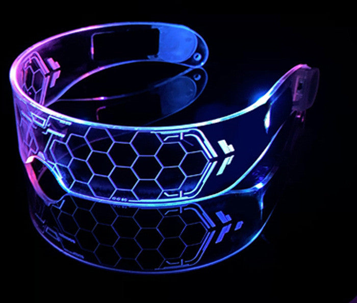 LED Luminous Glasses Party Bar Disco Punk Glasses Futuristic Style Festival Goggles Decoration Gifts - MANDOTOS