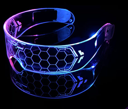 LED Luminous Glasses Party Bar Disco Punk Glasses Futuristic Style Festival Goggles Decoration Gifts - MANDOTOS