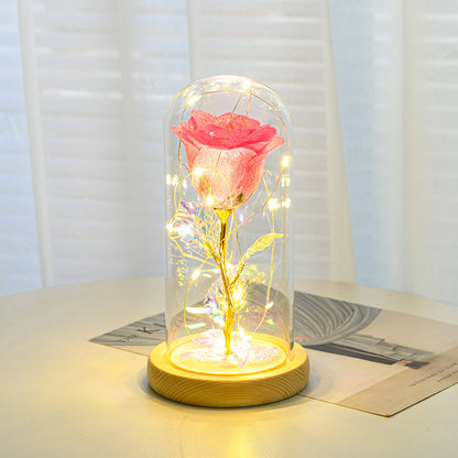 Valentines Day Gift For Girlfriend Eternal Rose Flowers LED Light In Glass Cover Day Wedding Decoration Favors Mother Day Female Gift Gift - MANDOTOS