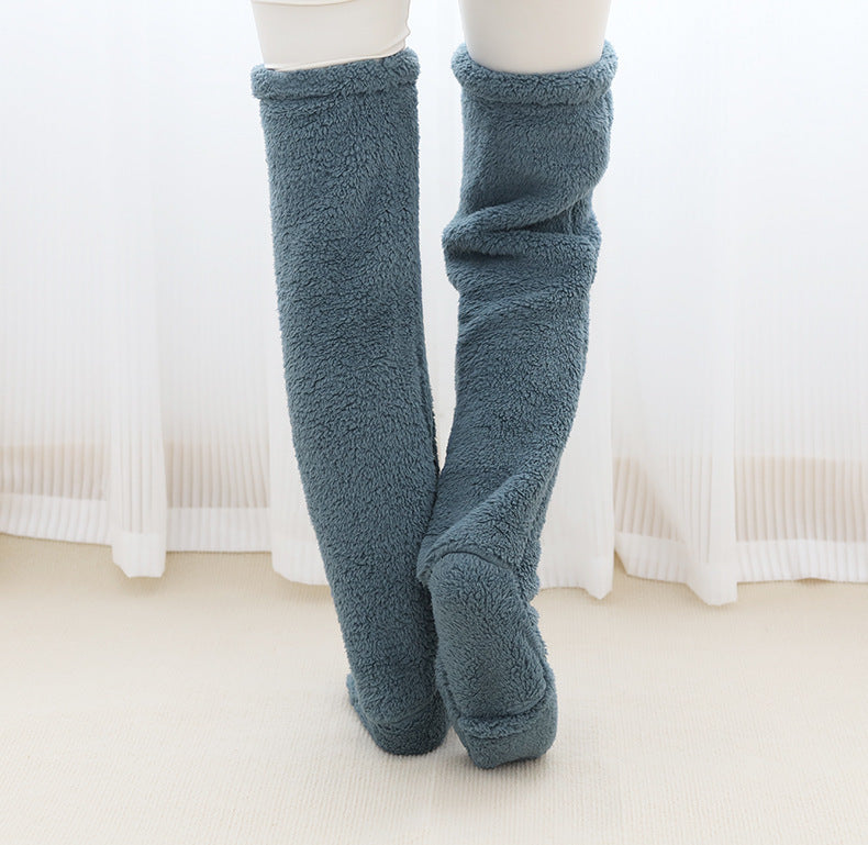 Cozy Winter Knee-High Fuzzy Socks for Cold-Proof Comfort - MANDOTOS0