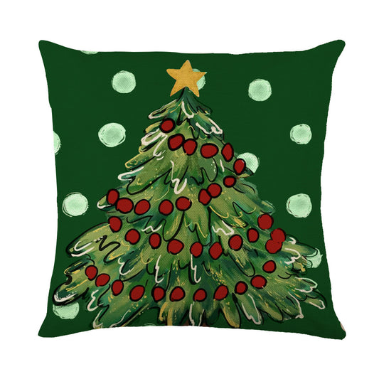 Christmas Decorations Pillow Covers Sofa Square Throw Pillow Cases Stamping Snowflake Waist Cushion Cover Home Bed Decor - MANDOTOS